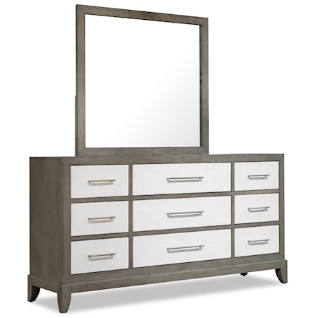 Dresser and Mirror Set