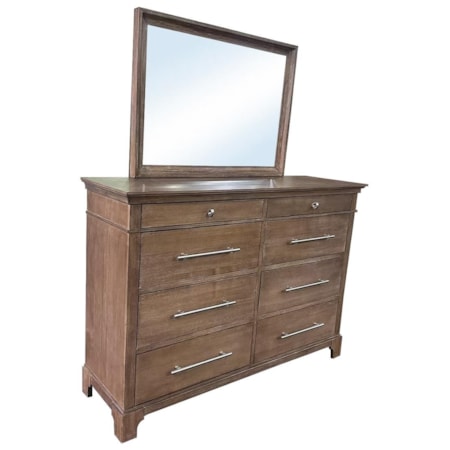 8-Drawer & Mirror Set w/Jewelry Trays