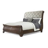 Traditional California King Upholstered Sleigh Bed