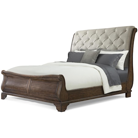 Cal King Upholstered Sleigh Bed