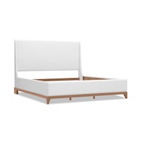 Transitional Queen Upholstered Bed with Tapered Legs