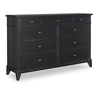 Transitional Dresser with Flared, Tapered Legs