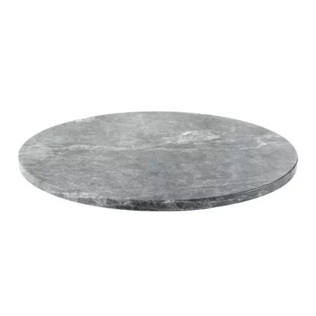 Kaza Round Gray Marble Lazy Susan