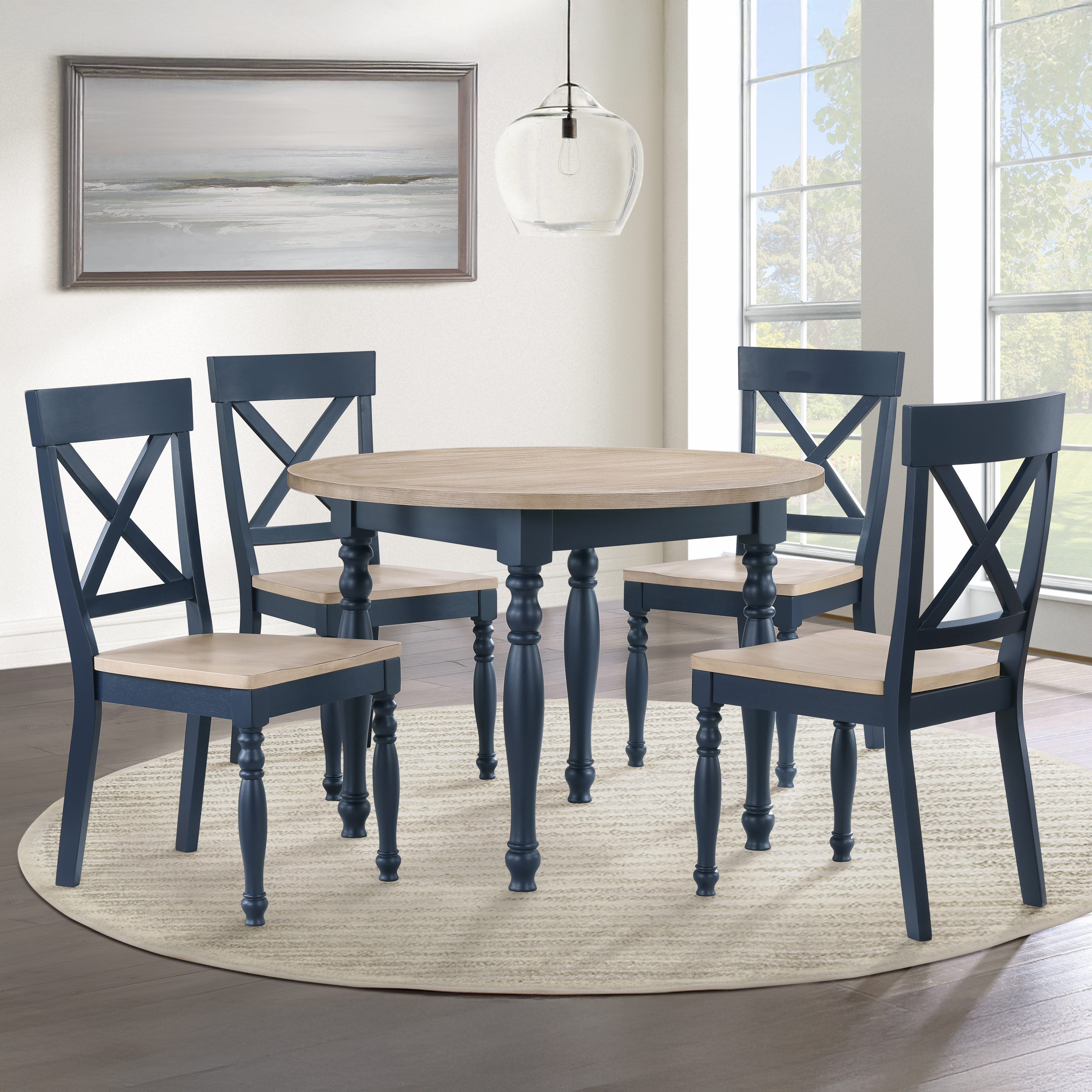 Darcy 5Pc Dining Set Blue