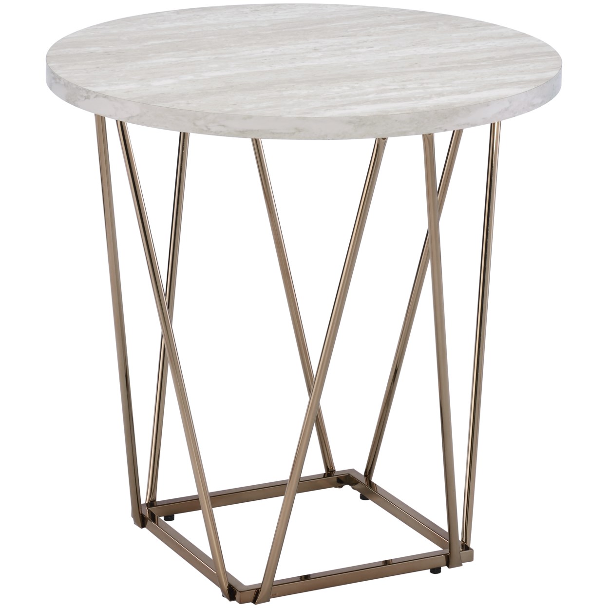 Prime Rowyn Faux Marble Top End Table