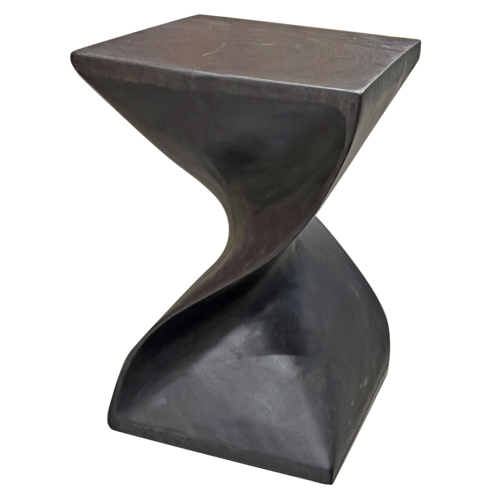Contemporary 12" Sq. Sculpted Accent Table w/Twisted Silhouette