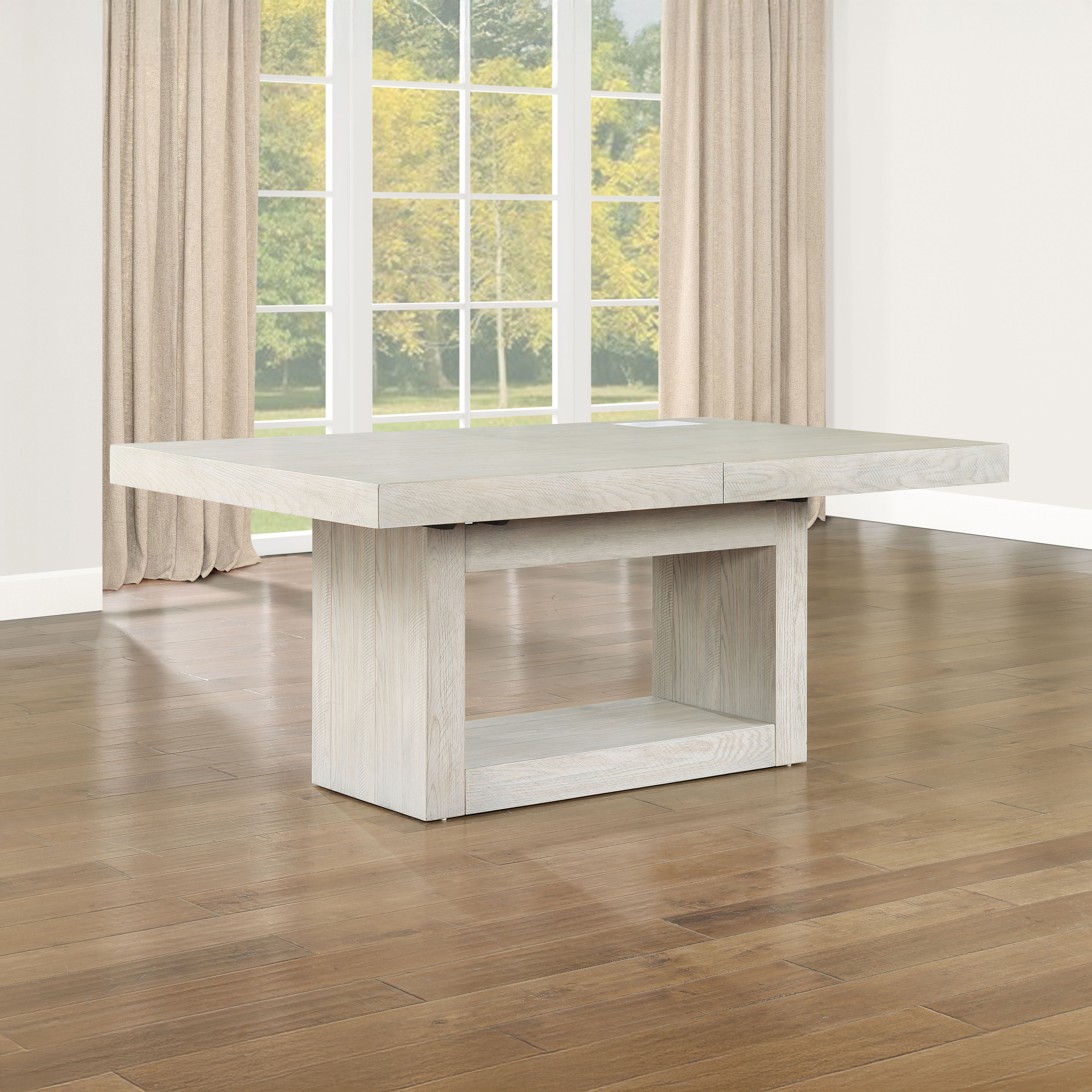 GARDNER BRUSHED WHITE DINING TABLE. | *