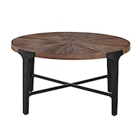 Chevron Contemporary Round Cocktail Table