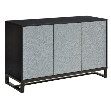 3-Door Sideboard w/Patterned Mirror Doors