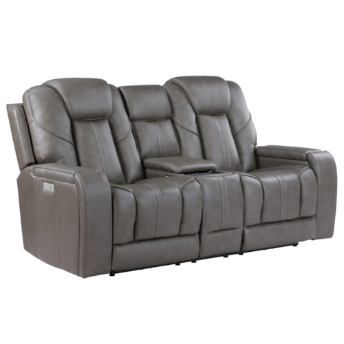 Contemporary Triple-Power Theater Loveseat w/Console