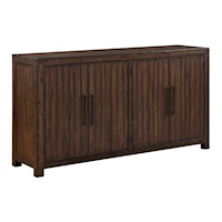 Auburn Rustic 4-Door Server with Wine Rack Storage