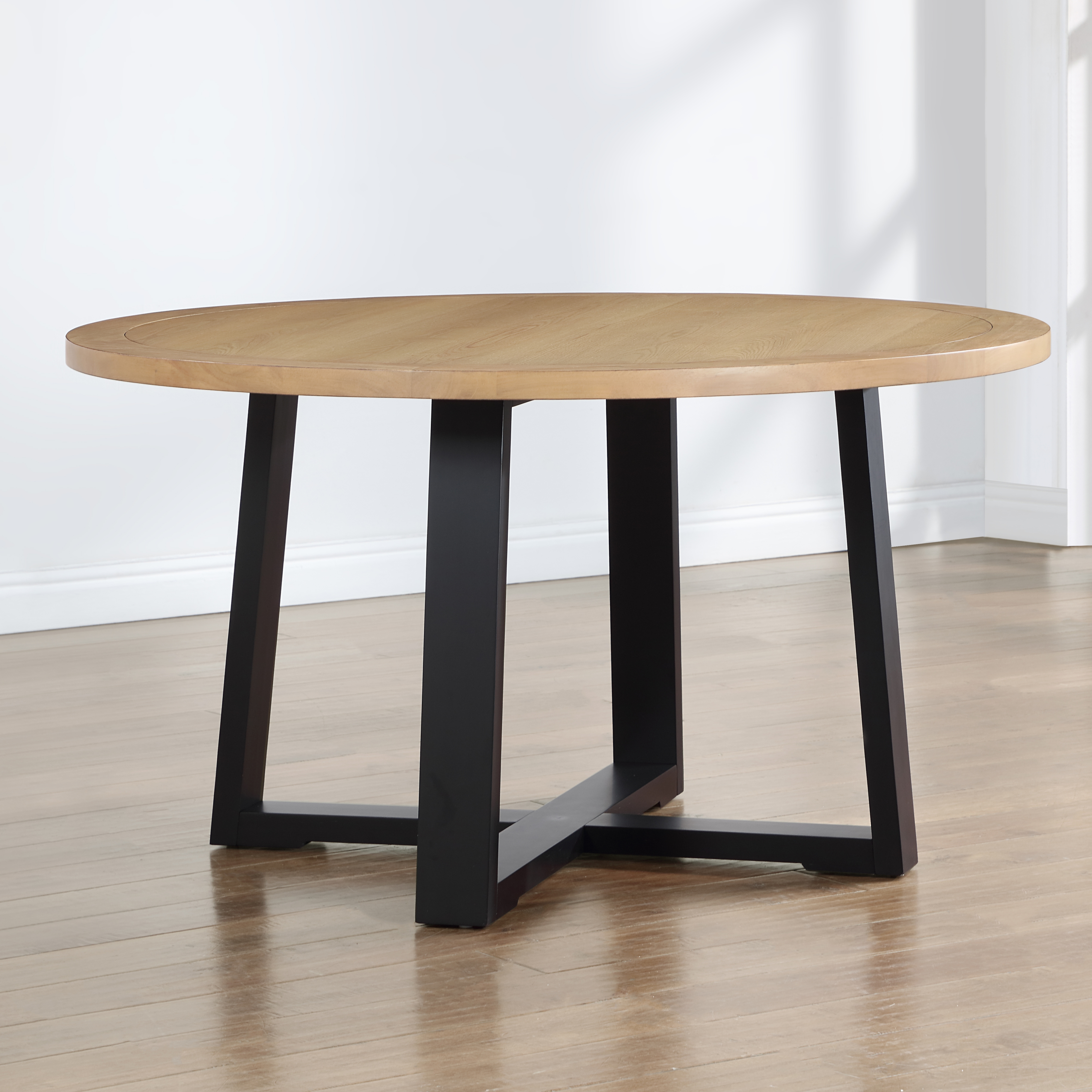 54" Round Two-Tone Dining Table w/Sled Base