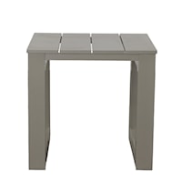 Neutral Contemporary Geometric Square Patio End Table