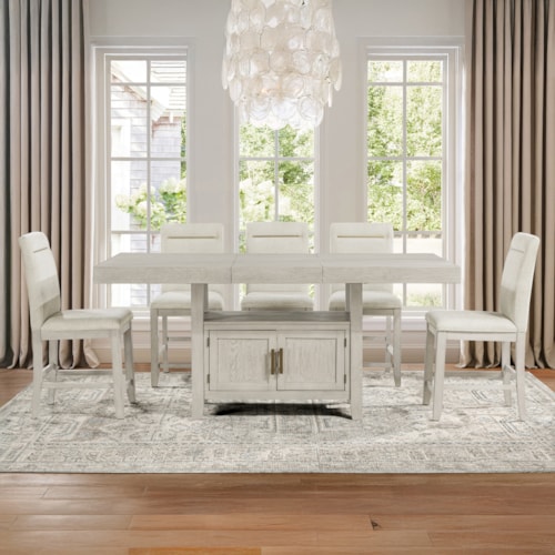 7-pc. Modern Rustic Counter Set with Storage Cabinet