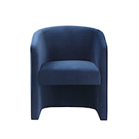 Iris Contemporary Upholstered Dining Accent Chair - Indigo