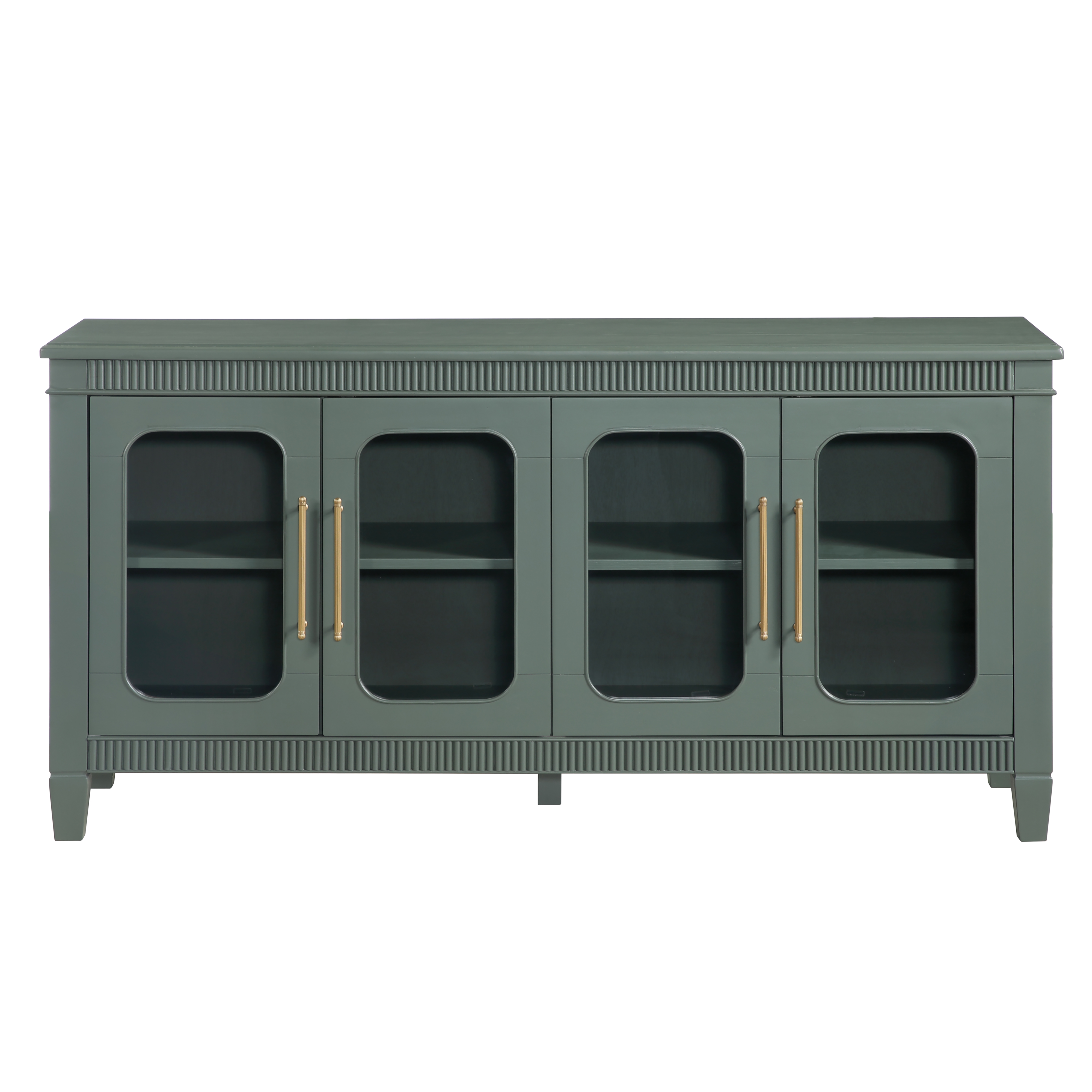 Rounded Glass Door Server w/Adj. Shelves