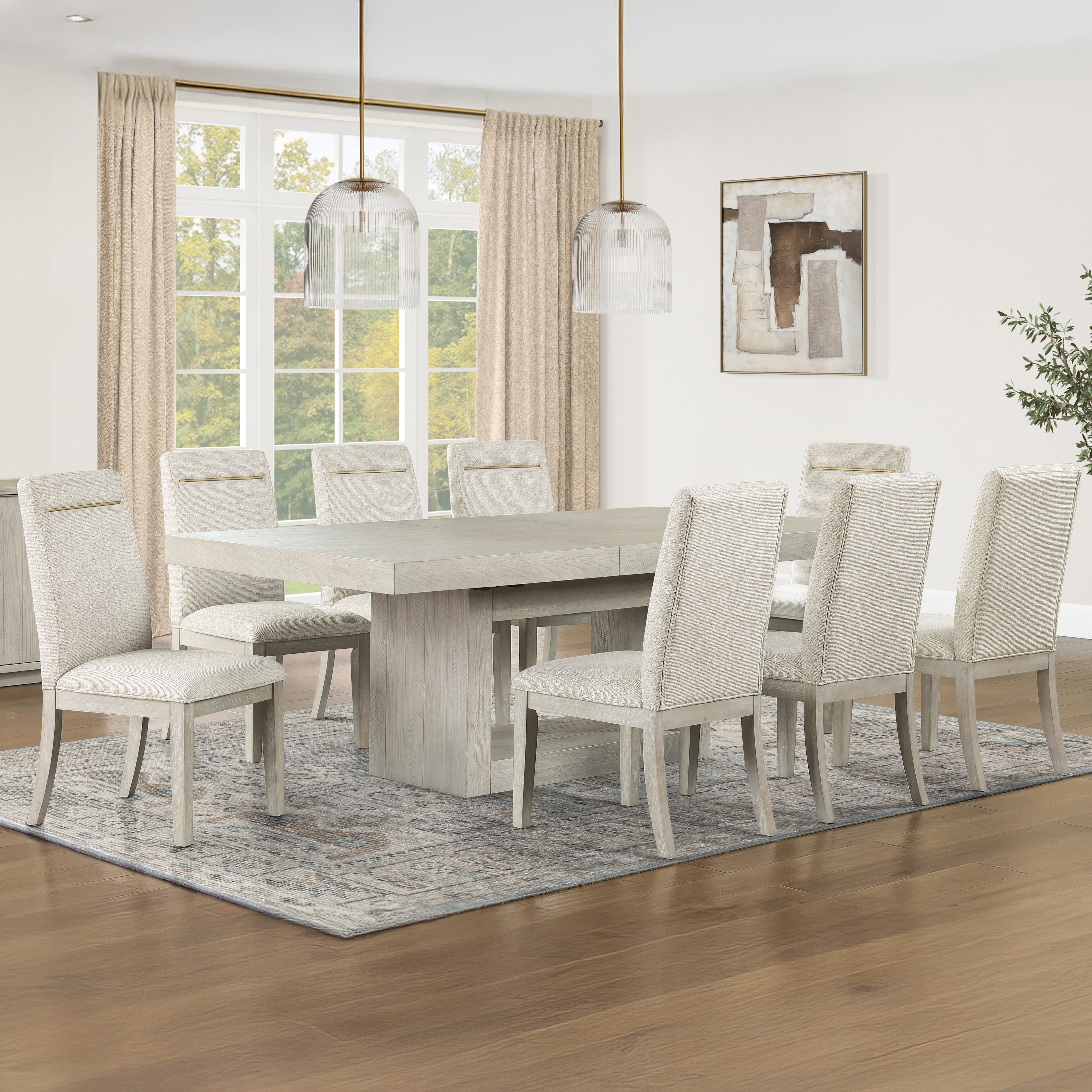 9-pc. Modern Rustic Extension Dining Set