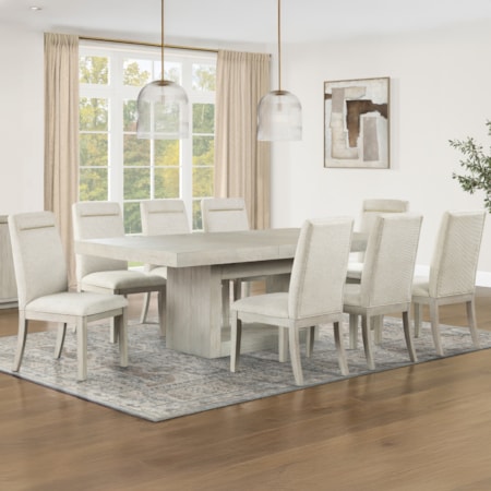 9-pc. Modern Rustic Extension Dining Set