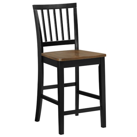 Two-Tone Slat-Back Counter Chair