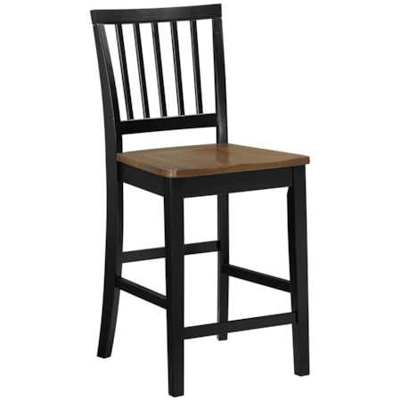 Two-Tone Slat-Back Counter Chair