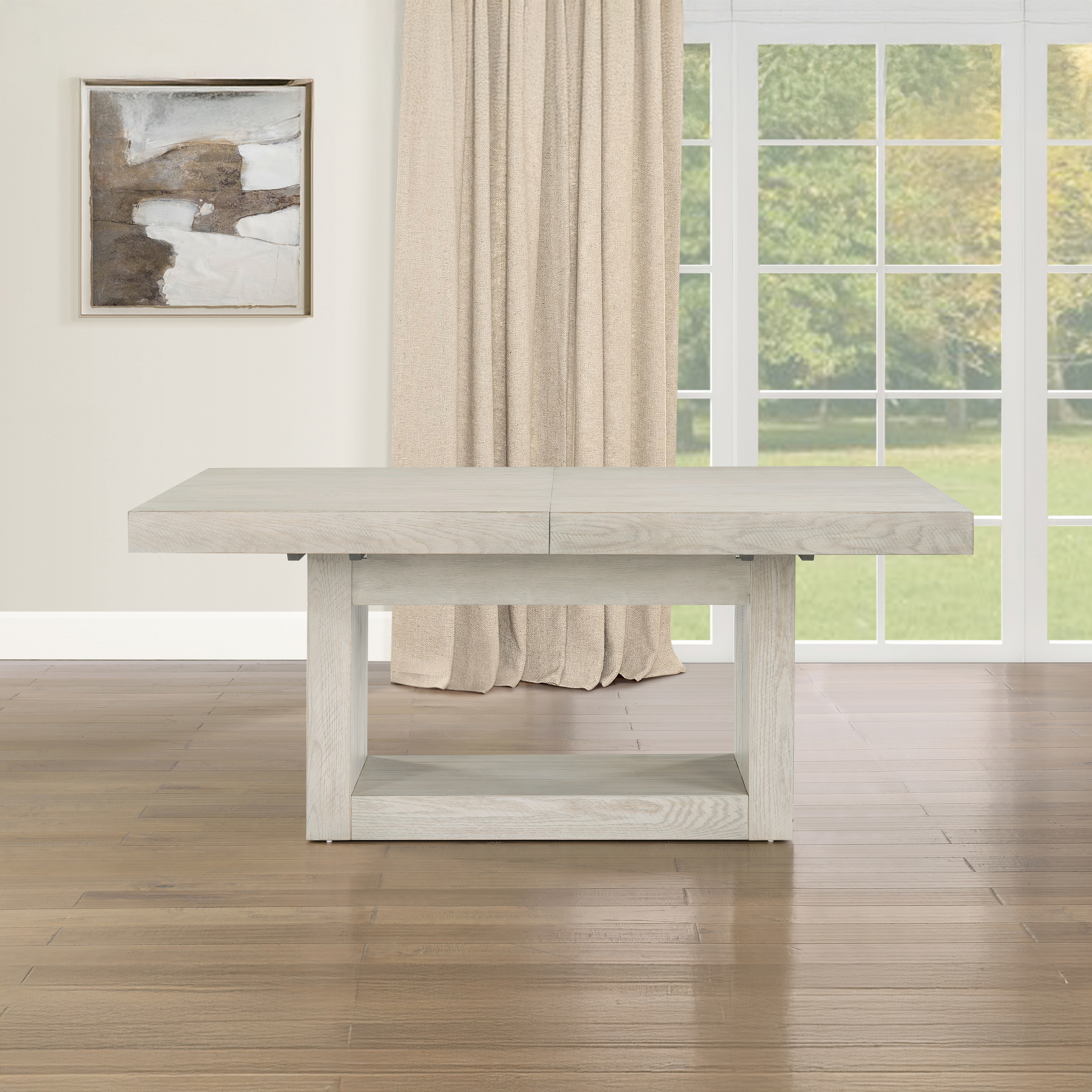 GARDNER BRUSHED WHITE DINING TABLE. | *