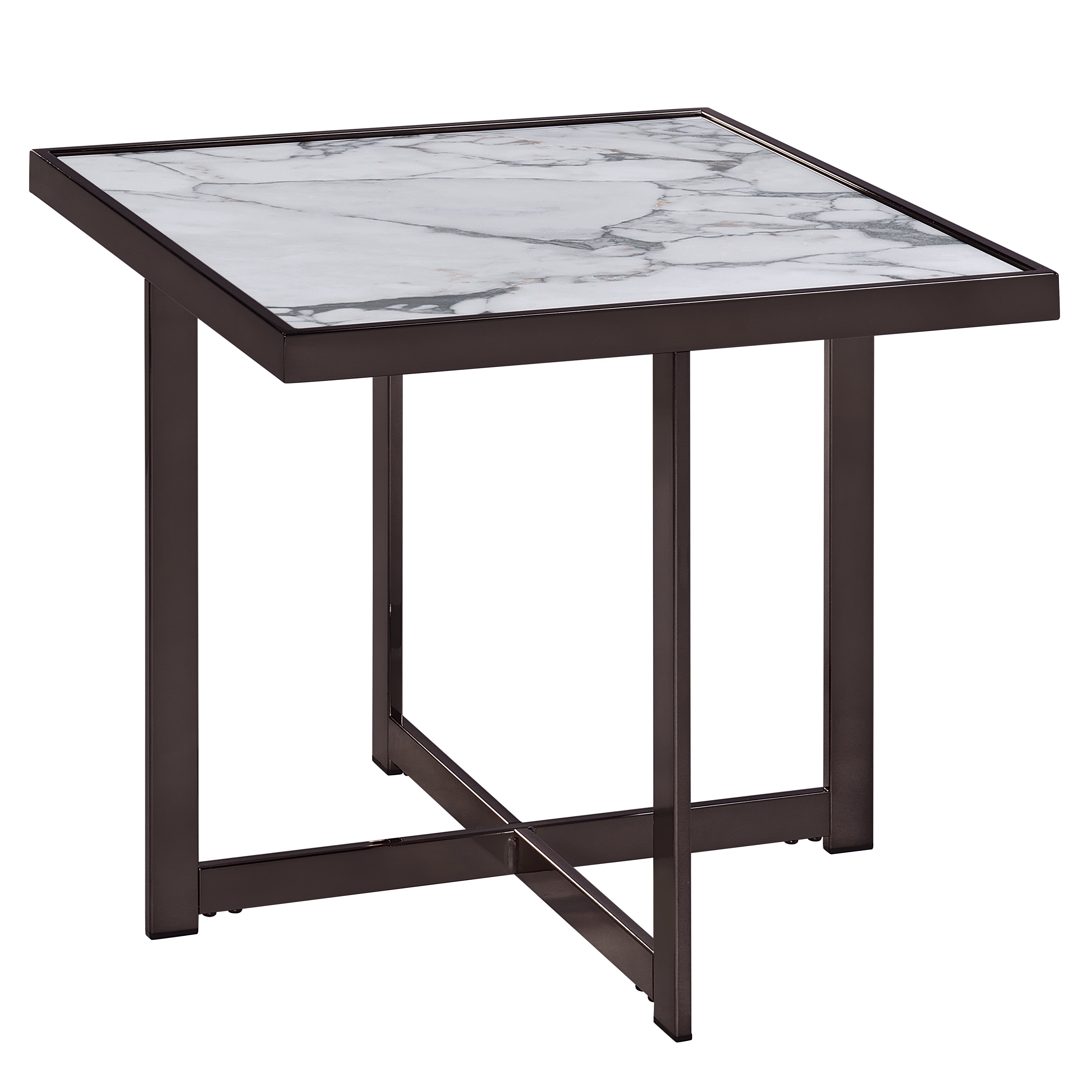 24" Sq. End Table w/Sintered Stone Inlay