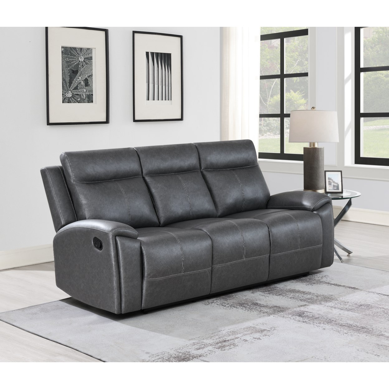 Steve Silver Gaston Manual Recliner Sofa