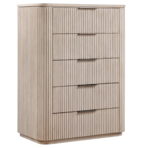 Contemporary 5-Drawer Chest w/Reeded Drawer Fronts