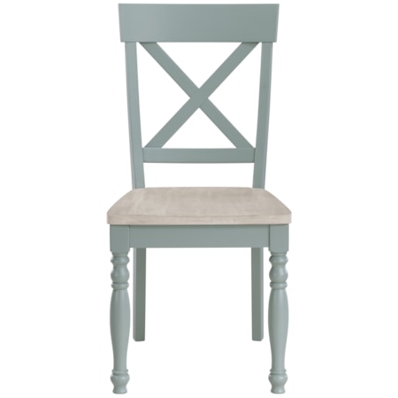 X-Back Side Chair w/Turned Front Legs