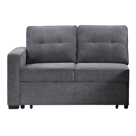 Noah Convertible Sleeper Loveseat, Gray
