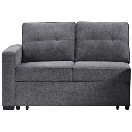Noah Convertible Sleeper Loveseat, Gray