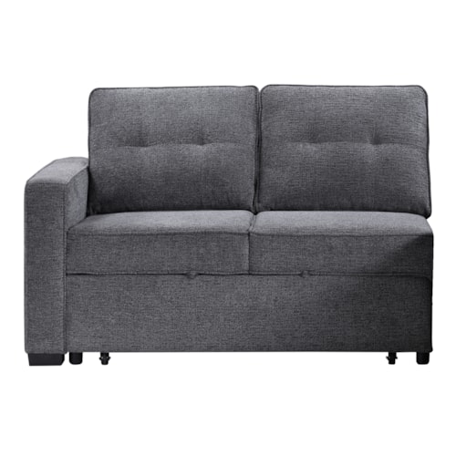 Noah Convertible Sleeper Loveseat, Gray