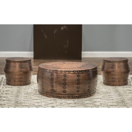 3-pc. Iron Occasional Set w/Rivet Accents