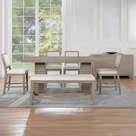 6-Piece Counter-Height Dining Set