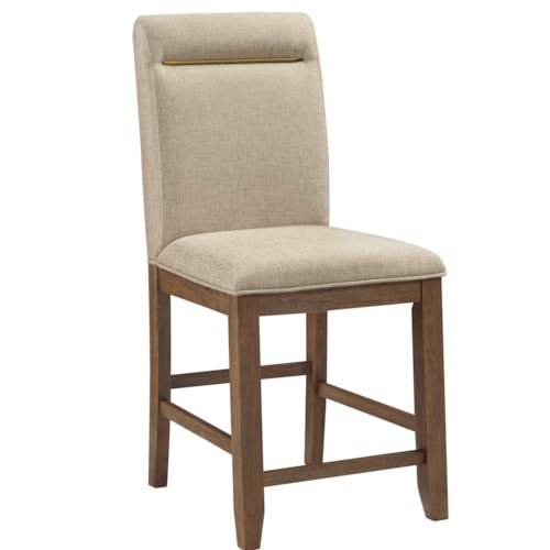 Modern Upholstered Full-Back Counter Stool
