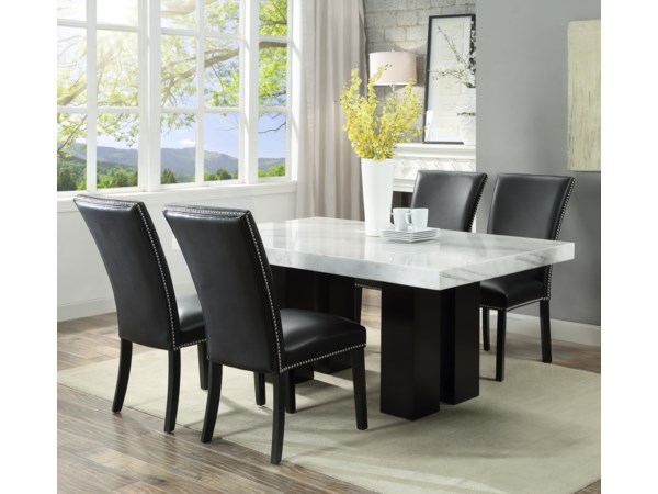 5-Piece Rectangle Dining Set w/ Black Chair