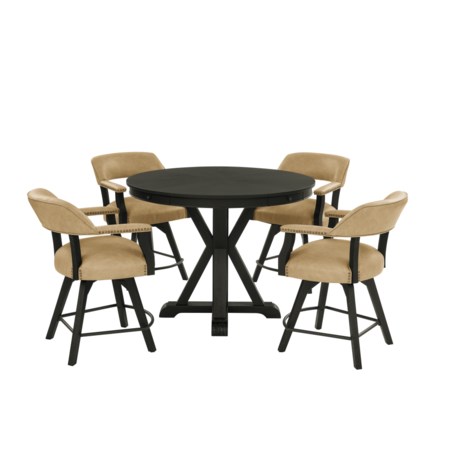 5-Piece Counter Dining Set, Black