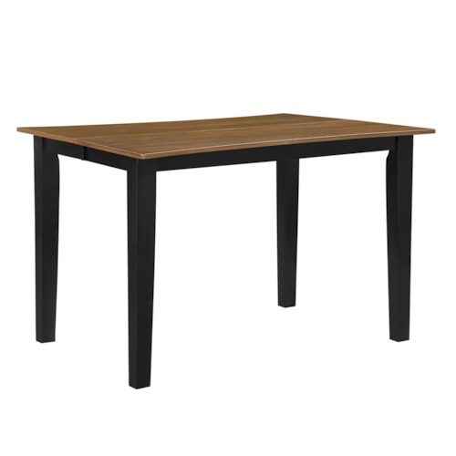 Transitional Two-Tone 42-54″ Counter Table with 12" Leaf