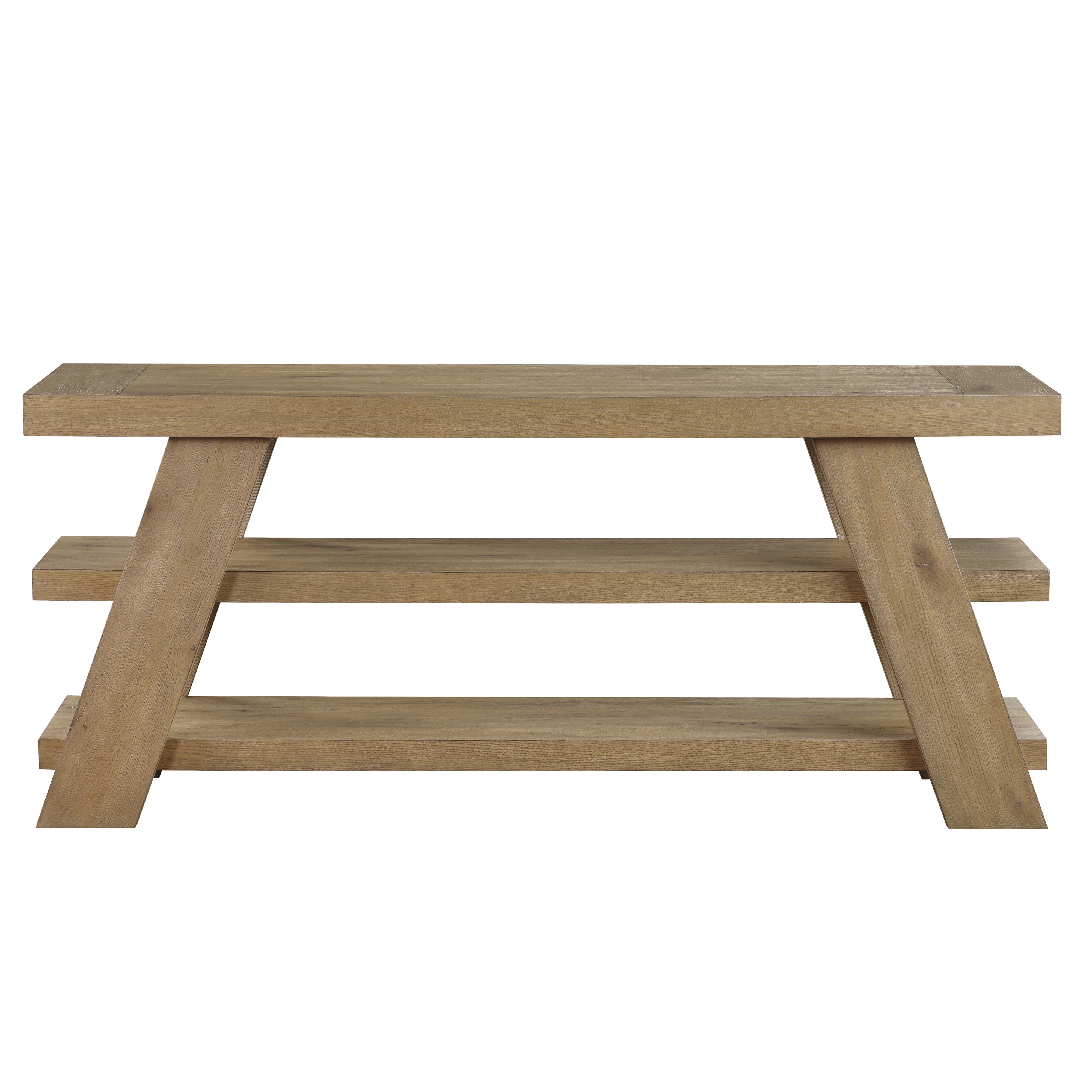 64" Solid Wood TV Console w/Open Shelves