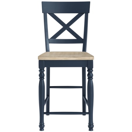 X-Back Counter Chair w/Turned Front Legs