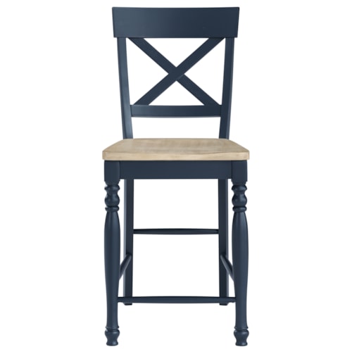Farmhouse X-Back Counter Chair w/Turned Front Legs