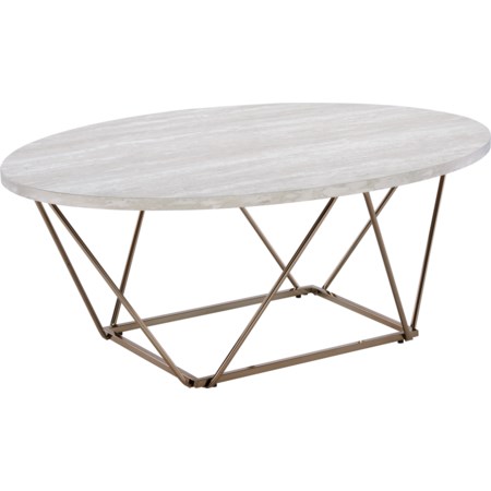 Rowyn Contemporary Faux Marble Top Cocktail Table