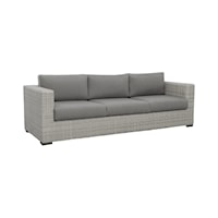 Blakely Coastal Outdoor Sofa with Half Round Wicker