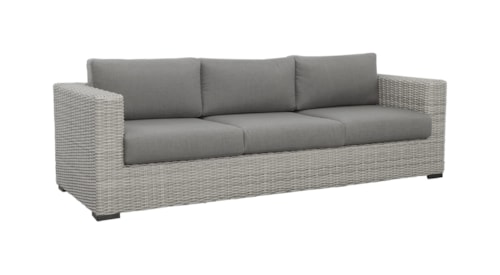 Blakely Coastal Outdoor Sofa with Half Round Wicker