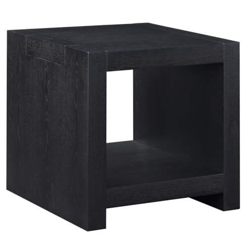 Modern Rustic 24" Square Open-Shelf Side Table