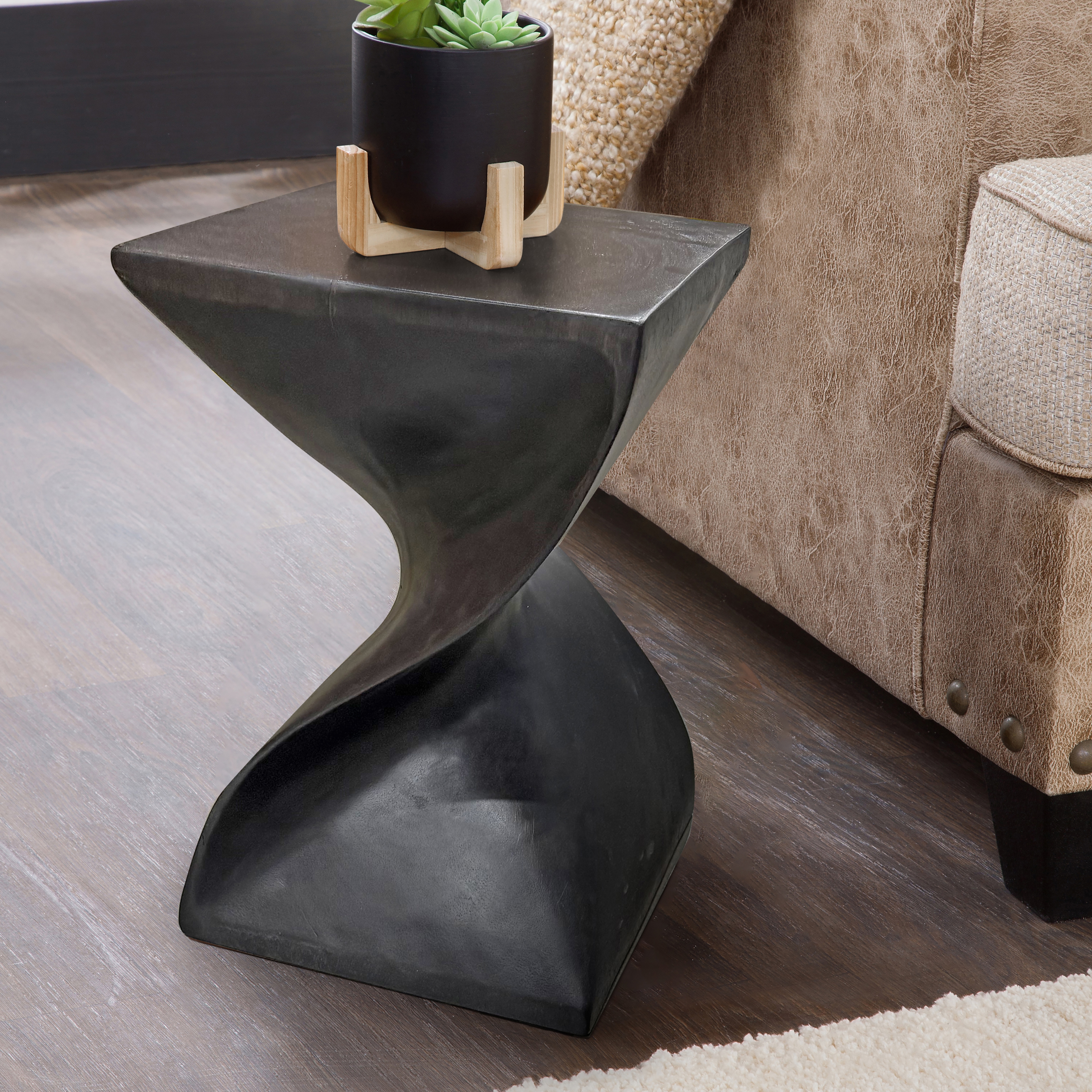 12" Sq. Sculpted Accent Table
