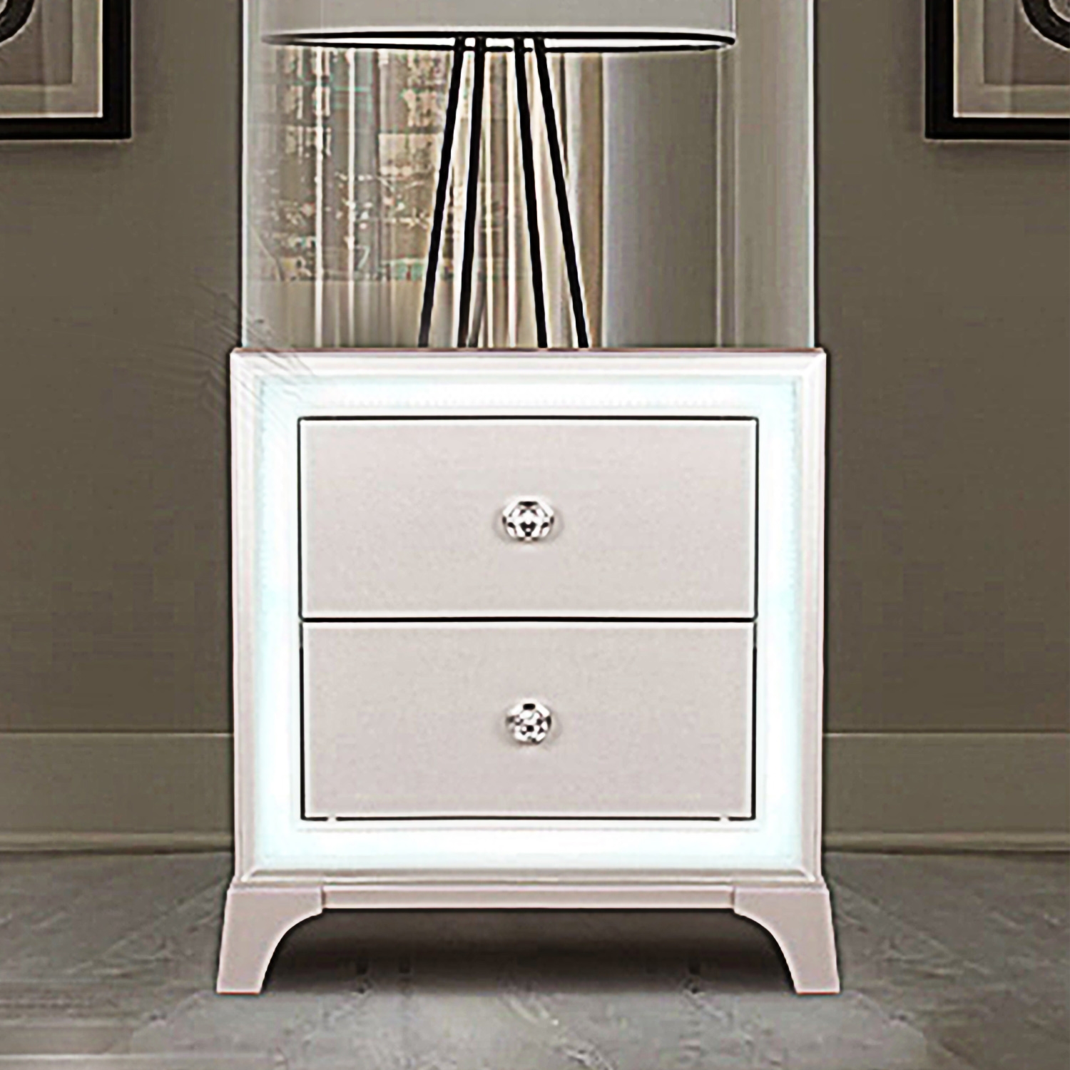 Illuminating 2-Drawer Nightstand