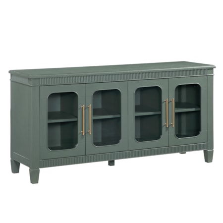 Rounded Glass Door Server w/Adj. Shelves