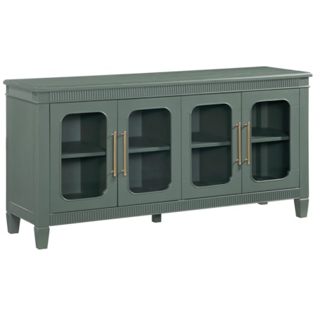 Rounded Glass Door Server w/Adj. Shelves