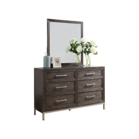 Dresser and Mirror Set